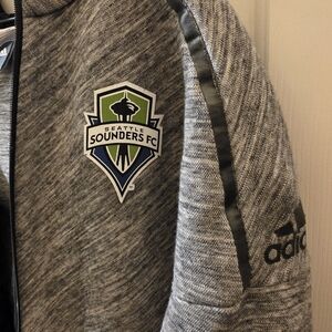 Adidas Seattle Sounders FC Gray Heather Zip Jacket